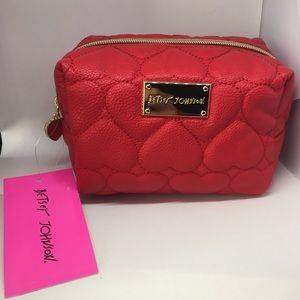 🆕 Betsey Johnson Heart Cosmetic Bag